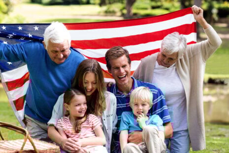 seniors enjoying safe and fun Fourth of July activities together outdoors