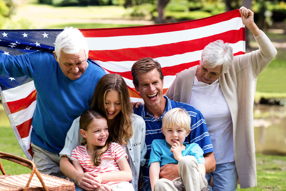 seniors enjoying safe and fun Fourth of July activities together outdoors